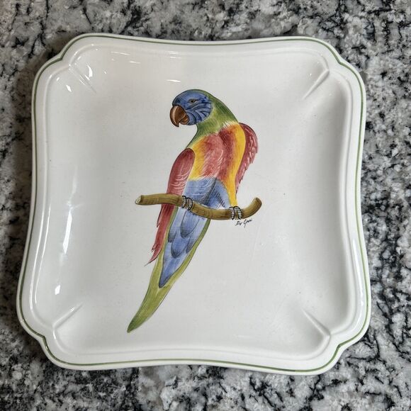 Este Made in Italy P/32 Decorator & Mano Parrot Plate (10.5”) - Picture 2 of 7